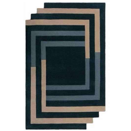 the striking Flair Labyrinth Shaped Wool Rug by casaloom