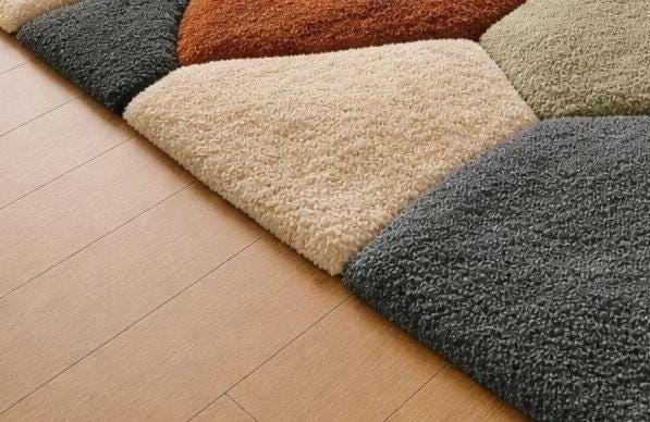 Living Room Rug In Pebble Wool Rug Style, High Pile Handmade Wool Rug, Nature Inspired Rug