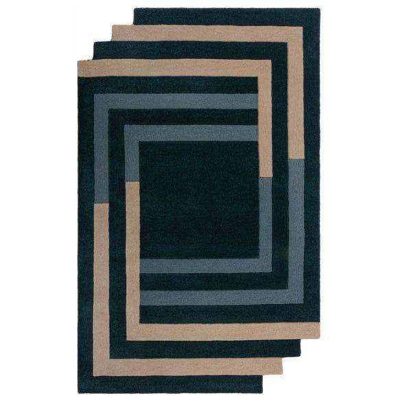 the striking Flair Labyrinth Shaped Wool Rug by casaloom